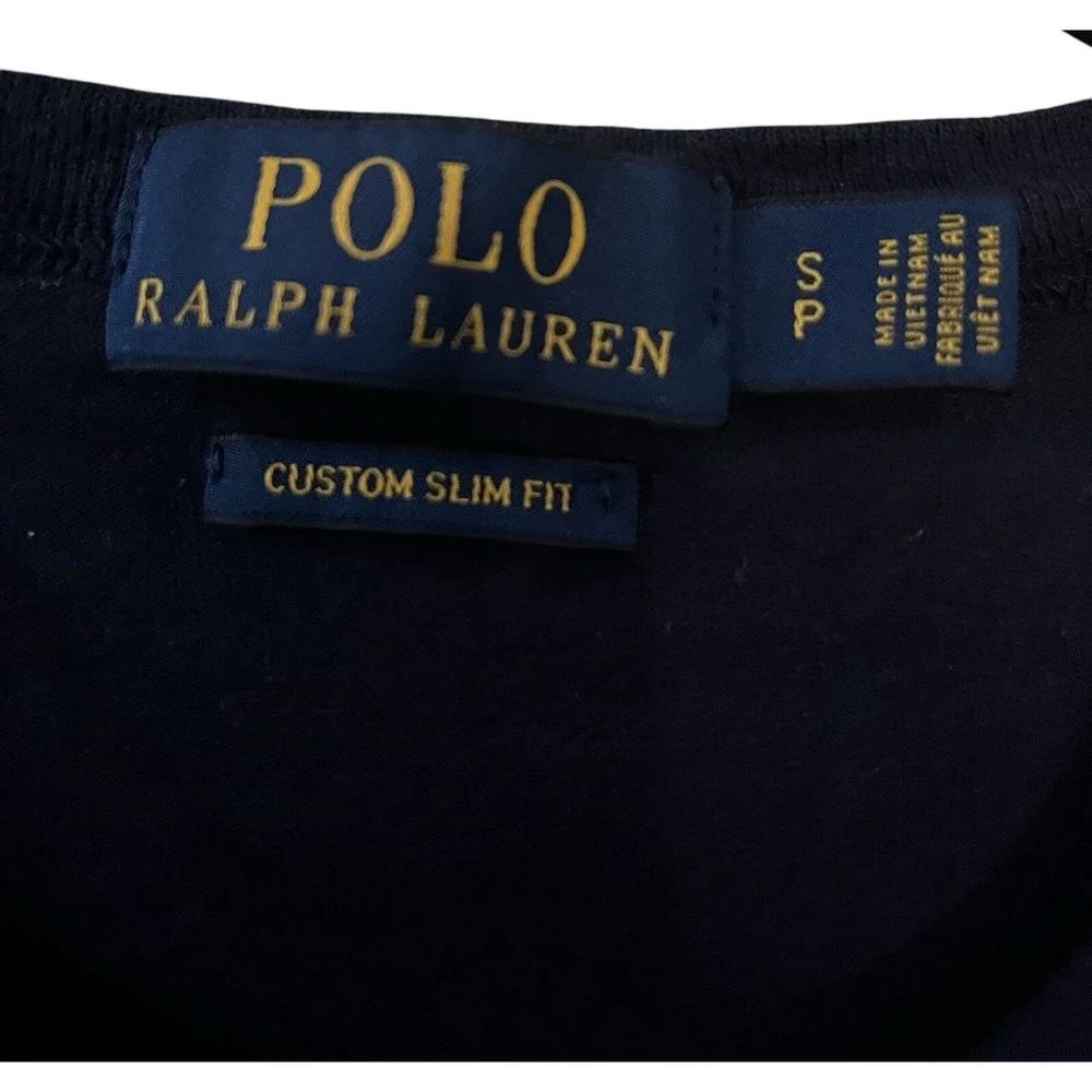 Polo Ralph Lauren Custom Slim Fit Navy Stripe Crewneck T-Shirt Men's Small